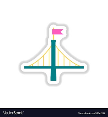 In paper sticker style metal vector image