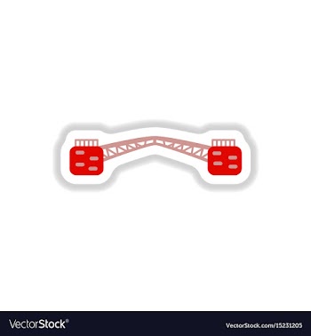 In paper sticker style metal vector image