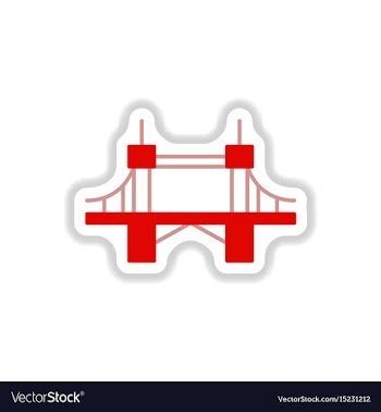 In paper sticker style metal vector image