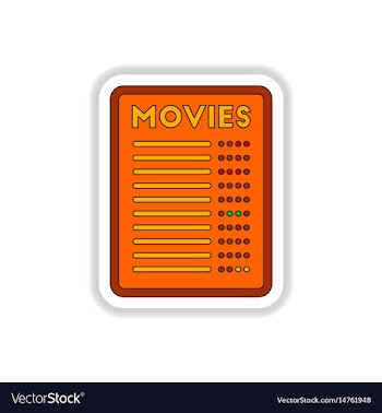 In paper sticker style moive vector image