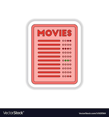 In paper sticker style moive vector image