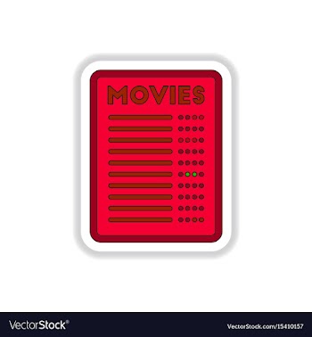 In paper sticker style moive vector image