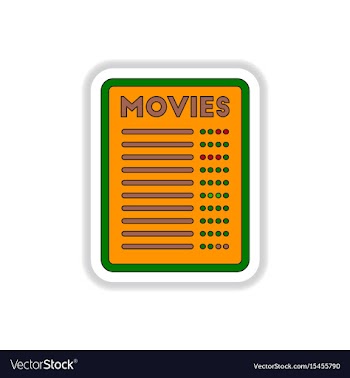 In paper sticker style moive vector image