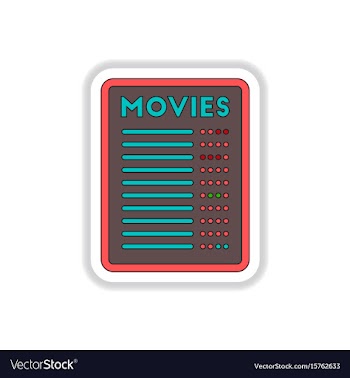 In paper sticker style moive vector image