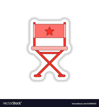 In paper sticker style movie vector image