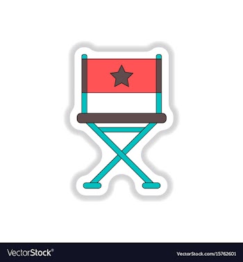 In paper sticker style movie vector image