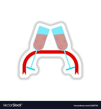 In paper sticker style New vector image