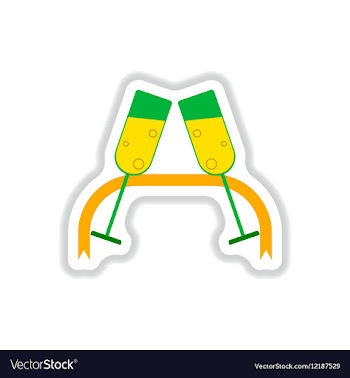 In paper sticker style New vector image