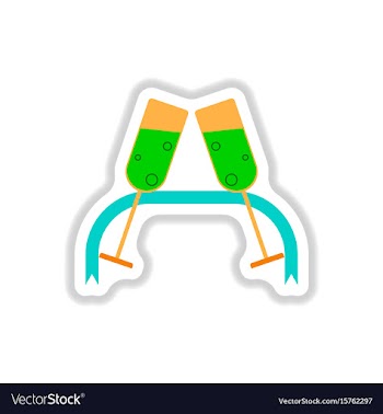 In paper sticker style new vector image