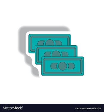 In paper sticker style of vector image