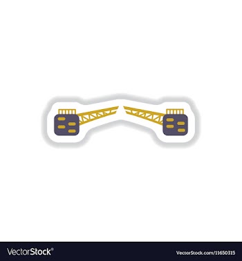 In paper sticker style opening vector image