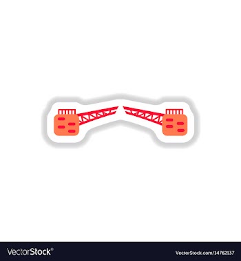 In paper sticker style opening vector image