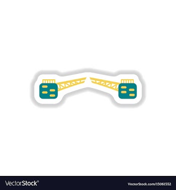 In paper sticker style opening vector image