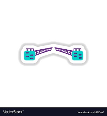 In paper sticker style opening vector image