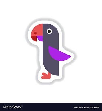 In paper sticker style parrot vector image