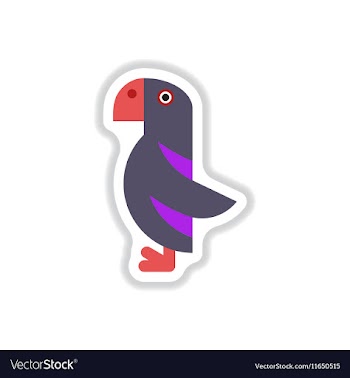 In paper sticker style parrot vector image
