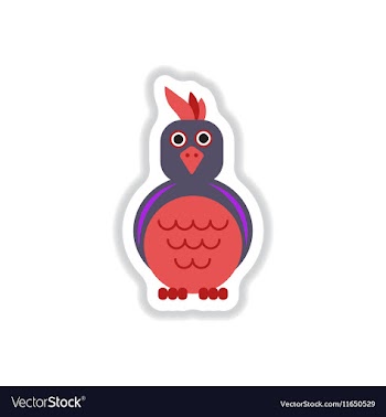 In paper sticker style parrot vector image