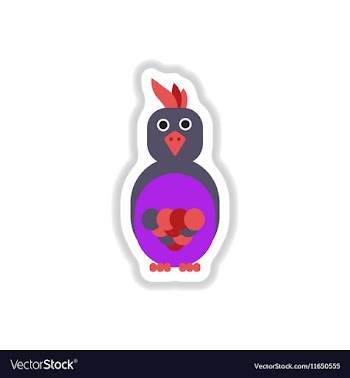 In paper sticker style parrot vector image
