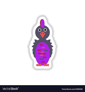 In paper sticker style parrot vector image