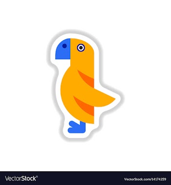 In paper sticker style parrot vector image