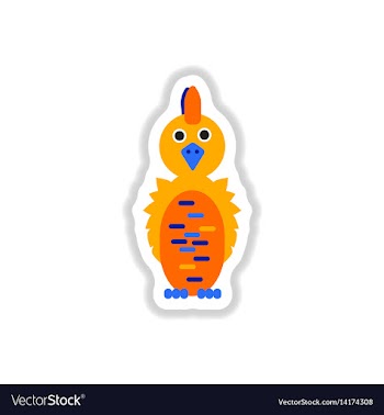 In paper sticker style parrot vector image