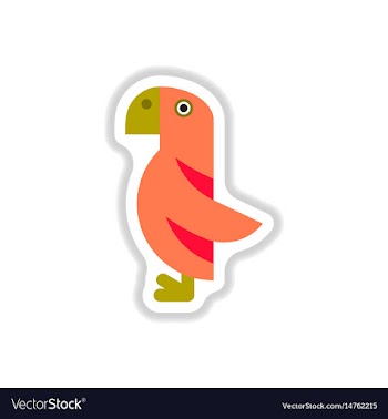 In paper sticker style parrot vector image