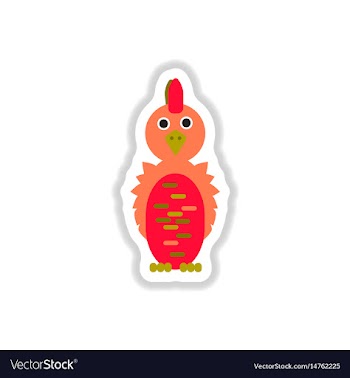 In paper sticker style parrot vector image