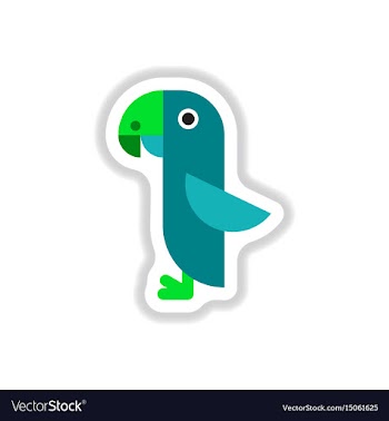 In paper sticker style parrot vector image