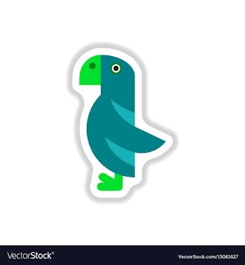In paper sticker style parrot vector image