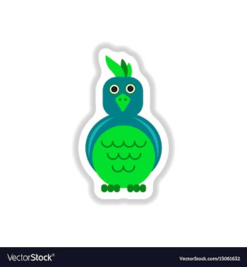 In paper sticker style parrot vector image