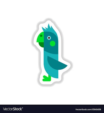In paper sticker style parrot vector image
