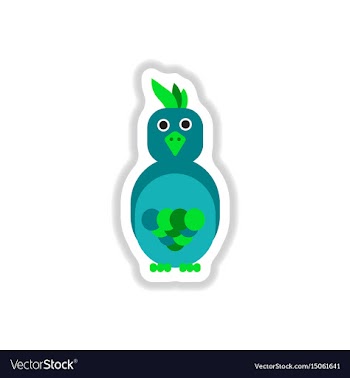 In paper sticker style parrot vector image