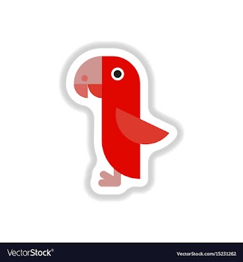 In paper sticker style parrot vector image