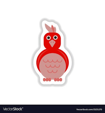 In paper sticker style parrot vector image
