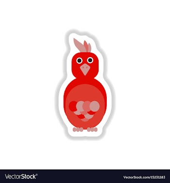 In paper sticker style parrot vector image