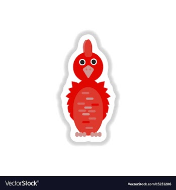 In paper sticker style parrot vector image