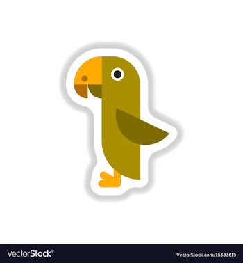 In paper sticker style parrot vector image
