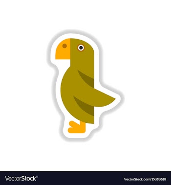 In paper sticker style parrot vector image