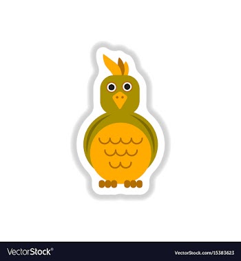 In paper sticker style parrot vector image
