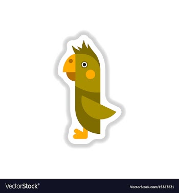 In paper sticker style parrot vector image