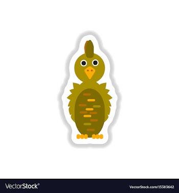 In paper sticker style parrot vector image