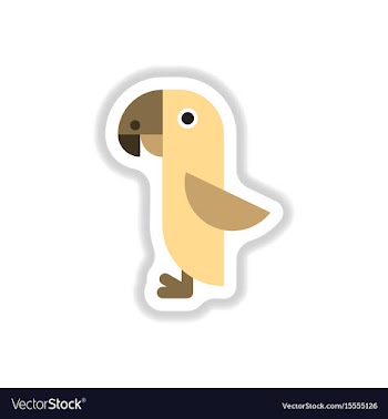 In paper sticker style parrot vector image