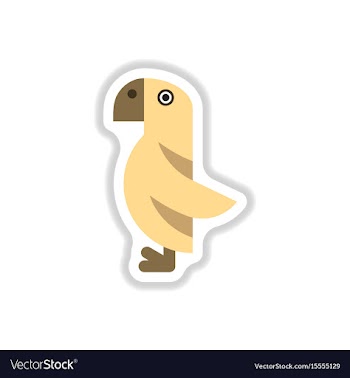 In paper sticker style parrot vector image