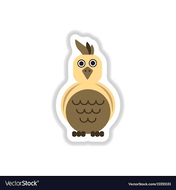 In paper sticker style parrot vector image