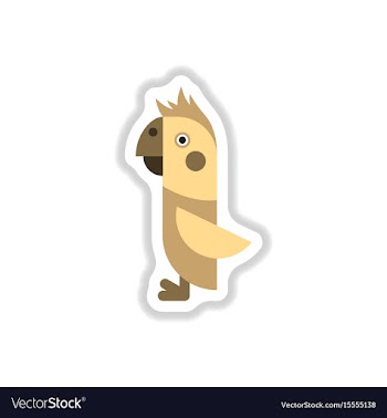 In paper sticker style parrot vector image