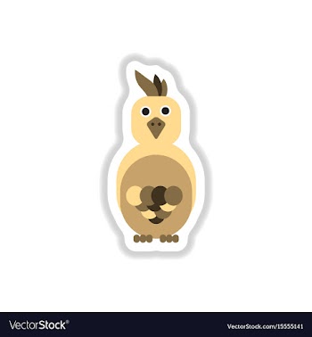 In paper sticker style parrot vector image