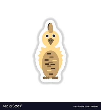 In paper sticker style parrot vector image
