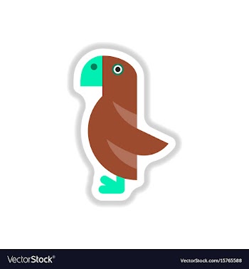 In paper sticker style parrot vector image