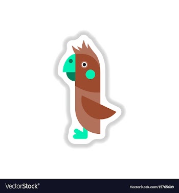 In paper sticker style parrot vector image