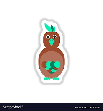 In paper sticker style parrot vector image